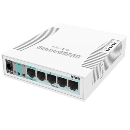 Switch Mikrotik CSS106-5G-1S 6 Puertos/ RJ45 10/100/1000/ SFP/ PoE Switch Mikrotik CSS106-5G-1S 6 Puertos/ RJ45 10/100/1000/ SFP/ PoE