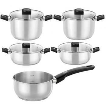 Pack Batería de Cocina Elite Monix M240002/ Cazo Ø14cm/ Ollas Ø20 - 24cm/ Cacerolas Ø20 - 24cm/ Acero Inoxidable/ Apta para Inducción Pack Batería de Cocina Elite Monix M240002/ Cazo Ø14cm/ Ollas Ø20 - 24cm/ Cacerolas Ø20 - 24cm/ Acero Inoxidable/ Apta para Inducción