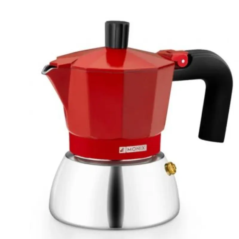 Cafetera Italiana Monix Induction Inox M863109/ 9 Tazas/ Roja Cafetera Italiana Monix Induction Inox M863109/ 9 Tazas/ Roja