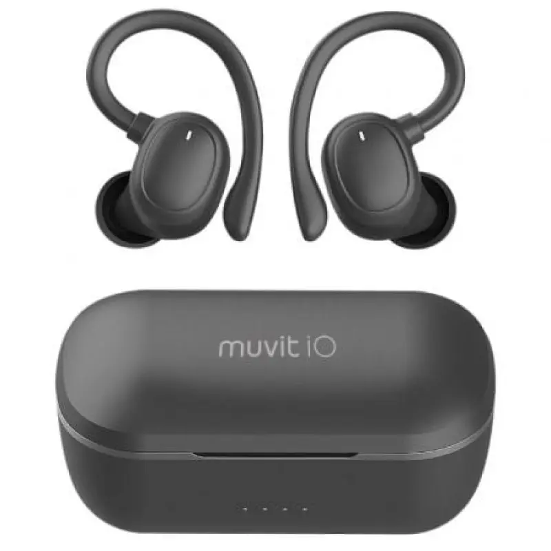 Auriculares Deportivos Bluetooth Muvit iO Smart True Wireless Sport ENC con estuche de carga/ Autonomía 6h/ Negros Auriculares Deportivos Bluetooth Muvit iO Smart True Wireless Sport ENC con estuche de carga/ Autonomía 6h/ Negros