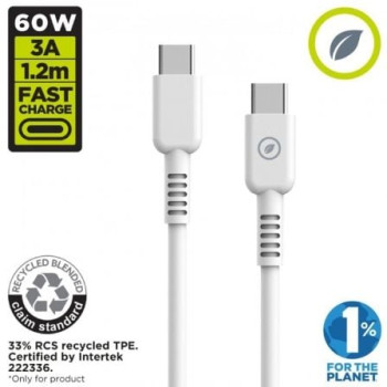 Cable USB 2.0 Tipo-C Muvit For Change MCUSC0008/ USB Tipo-C Macho - USB Tipo-C/ Hasta 60W/ 1.2m/ Blanco Cable USB 2.0 Tipo-C Muvit For Change MCUSC0008/ USB Tipo-C Macho - USB Tipo-C/ Hasta 60W/ 1.2m/ Blanco