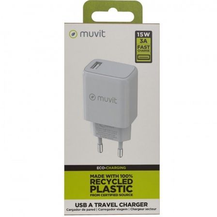 Cargador de Pared Muvit For Change MCACC0002/ 1xUSB/ 15W Cargador de Pared Muvit For Change MCACC0002/ 1xUSB/ 15W