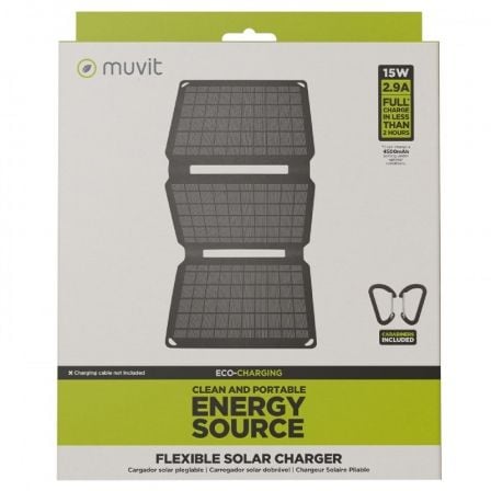 Panel Solar Portátil Muvit MCSCH0002/ 1xUSB/ 15W Panel Solar Portátil Muvit MCSCH0002/ 1xUSB/ 15W