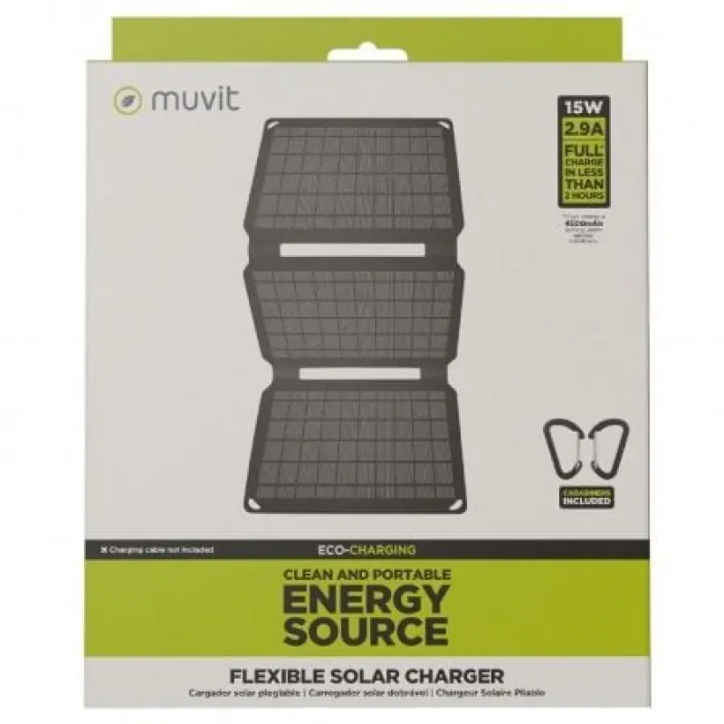 Panel Solar Portátil Muvit MCSCH0002/ 1xUSB/ 15W Panel Solar Portátil Muvit MCSCH0002/ 1xUSB/ 15W