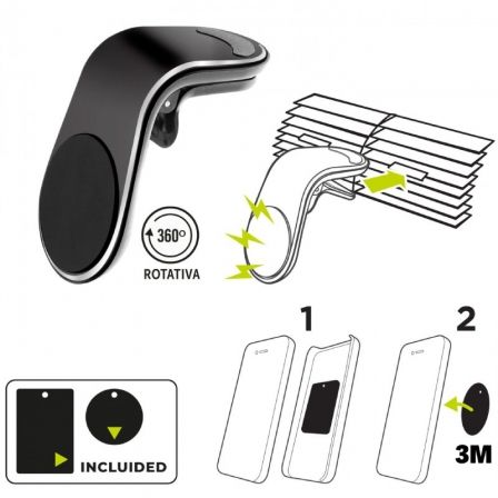 Soporte de Smartphone para Coche Muvit MCCHL0007 Soporte de Smartphone para Coche Muvit MCCHL0007