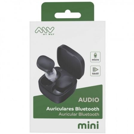 Auriculares Bluetooth Myway Bluetooth Mini Touch Control MWHPH0035 con estuche de carga/ Autonomía 3.5h/ Negros Auriculares Bluetooth Myway Bluetooth Mini Touch Control MWHPH0035 con estuche de carga/ Autonomía 3.5h/ Negros