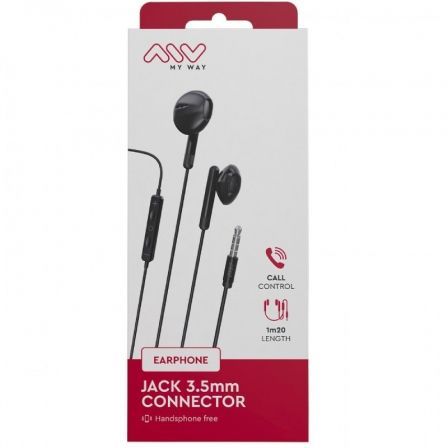 Auriculares Intrauditivos Myway MWHPH0019/ con Micrófono/ Jack 3.5/ Negros Auriculares Intrauditivos Myway MWHPH0019/ con Micrófono/ Jack 3.5/ Negros