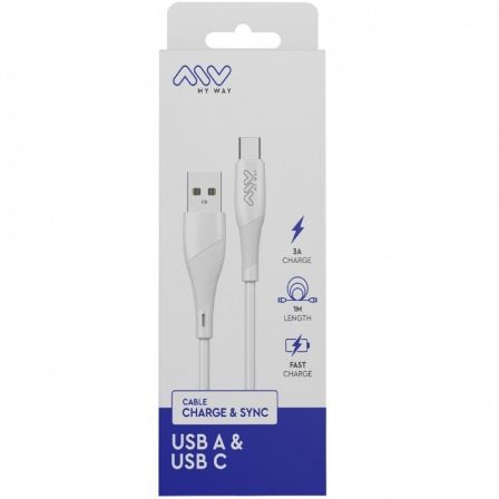 Cable USB 2.0 Tipo-C Myway MWUSC0019/ USB Macho - USB Tipo-C Macho/ 1m/ Blanco Cable USB 2.0 Tipo-C Myway MWUSC0019/ USB Macho - USB Tipo-C Macho/ 1m/ Blanco