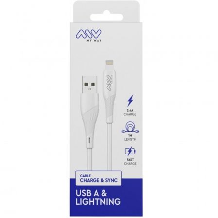 Cable USB 2.0 Lightning Myway MWUSC0021/ USB Macho - Lightning Macho/ 1m/ Blanco Cable USB 2.0 Lightning Myway MWUSC0021/ USB Macho - Lightning Macho/ 1m/ Blanco