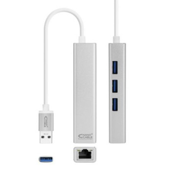 Hub USB 3.0 Nanocable 10.03.0403/ 3xUSB/ 1xRJ45/ Gris Hub USB 3.0 Nanocable 10.03.0403/ 3xUSB/ 1xRJ45/ Gris