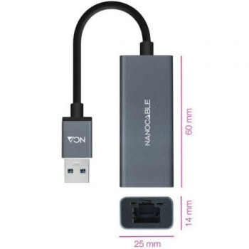Adaptador USB 3.0 - RJ45 Nanocable 10.03.0405/ 1000Mbps Adaptador USB 3.0 - RJ45 Nanocable 10.03.0405/ 1000Mbps