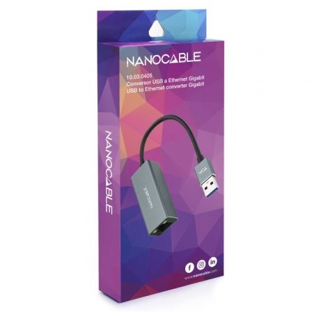 Adaptador USB 3.0 - RJ45 Nanocable 10.03.0405/ 1000Mbps Adaptador USB 3.0 - RJ45 Nanocable 10.03.0405/ 1000Mbps