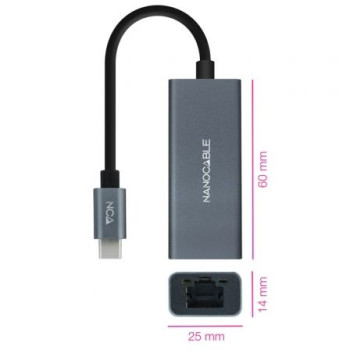 Adaptador Tipo-C - RJ45 Nanocable 10.03.0406/ 1000Mbps Adaptador Tipo-C - RJ45 Nanocable 10.03.0406/ 1000Mbps