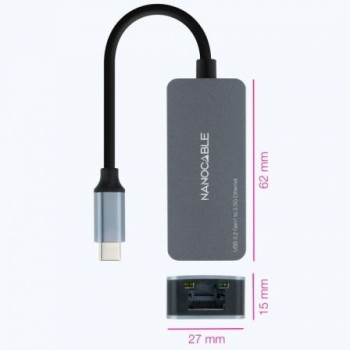 Adaptador RJ45 Nanocable 10.03.0410/ USB Tipo-C Macho - RJ45 Hembra Adaptador RJ45 Nanocable 10.03.0410/ USB Tipo-C Macho - RJ45 Hembra