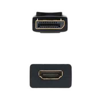 Conversor Nanocable 10.16.0502/ DisplayPort Macho - HDMI Hembra/ 15cm/ Negro Conversor Nanocable 10.16.0502/ DisplayPort Macho - HDMI Hembra/ 15cm/ Negro