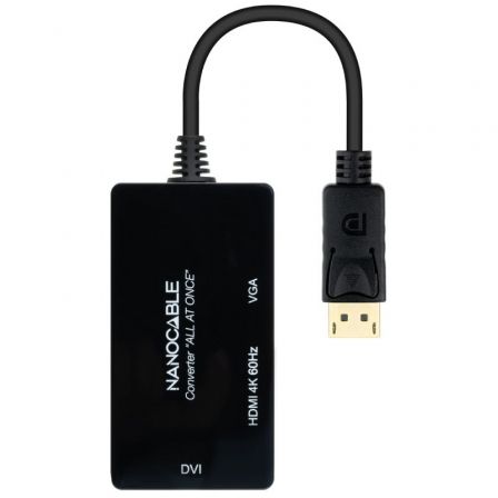 Cable DisplayPort Nanocable 10.16.3301-ALL/ HDMI Hembra - DVI-D Hembra - VGA Hembra/ 20cm/ Negro Cable DisplayPort Nanocable 10.16.3301-ALL/ HDMI Hembra - DVI-D Hembra - VGA Hembra/ 20cm/ Negro