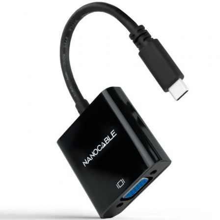 Cable Conversor Nanocable 10.16.4101-BK/ USB Tipo-C Macho - VGA Hembra Cable Conversor Nanocable 10.16.4101-BK/ USB Tipo-C Macho - VGA Hembra