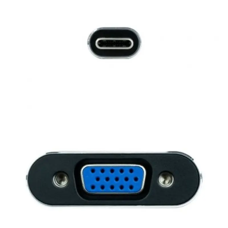 Conversor Nanocable 10.16.4101-G/ USB Tipo-C Macho - VGA Hembra/ 10cm/ Negro y Gris Conversor Nanocable 10.16.4101-G/ USB Tipo-C Macho - VGA Hembra/ 10cm/ Negro y Gris