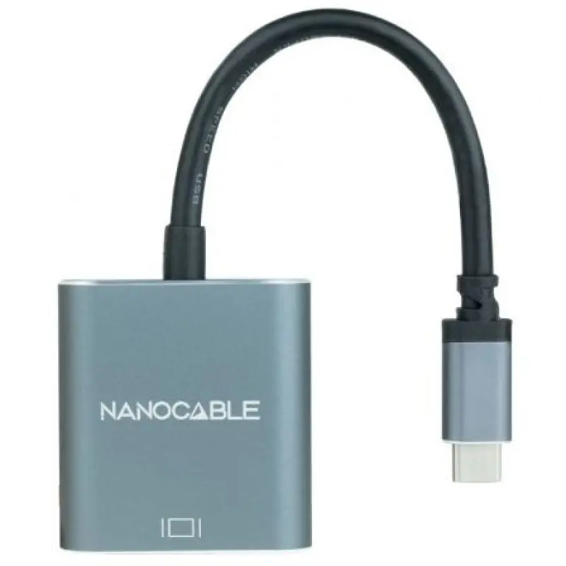 Conversor Nanocable 10.16.4101-G/ USB Tipo-C Macho - VGA Hembra/ 10cm/ Negro y Gris Conversor Nanocable 10.16.4101-G/ USB Tipo-C Macho - VGA Hembra/ 10cm/ Negro y Gris