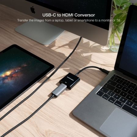 Conversor Nanocable 10.16.4102-BK/ USB Tipo-C Macho - HDMI Hembra/ 15cm/ Negro Conversor Nanocable 10.16.4102-BK/ USB Tipo-C Macho - HDMI Hembra/ 15cm/ Negro