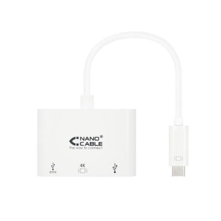 Conversor Nanocable 10.16.4302/ USB Tipo-C Macho - HDMI Hembra/ USB Tipo-C Hembra/ USB Hembra/ 15cm/ Blanco Conversor Nanocable 10.16.4302/ USB Tipo-C Macho - HDMI Hembra/ USB Tipo-C Hembra/ USB Hembra/ 15cm/ Blanco