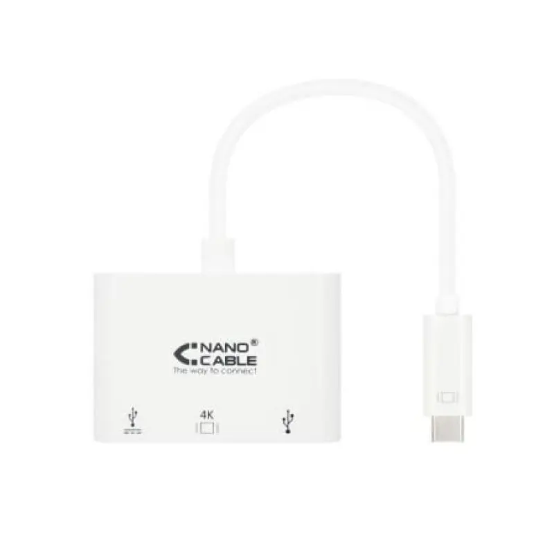 Conversor Nanocable 10.16.4302/ USB Tipo-C Macho - HDMI Hembra/ USB Tipo-C Hembra/ USB Hembra/ 15cm/ Blanco Conversor Nanocable 10.16.4302/ USB Tipo-C Macho - HDMI Hembra/ USB Tipo-C Hembra/ USB Hembra/ 15cm/ Blanco