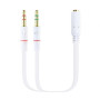 Cable Estéreo Nanocable 10.24.1203/ Jack 3.5 Hembra - 2x Jack 3.5 Macho/ 20cm/ Blanco