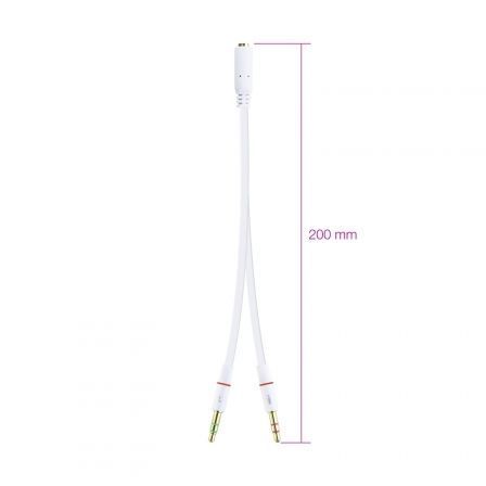 Cable Estéreo Nanocable 10.24.1203/ Jack 3.5 Hembra - 2x Jack 3.5 Macho/ 20cm/ Blanco Cable Estéreo Nanocable 10.24.1203/ Jack 3.5 Hembra - 2x Jack 3.5 Macho/ 20cm/ Blanco