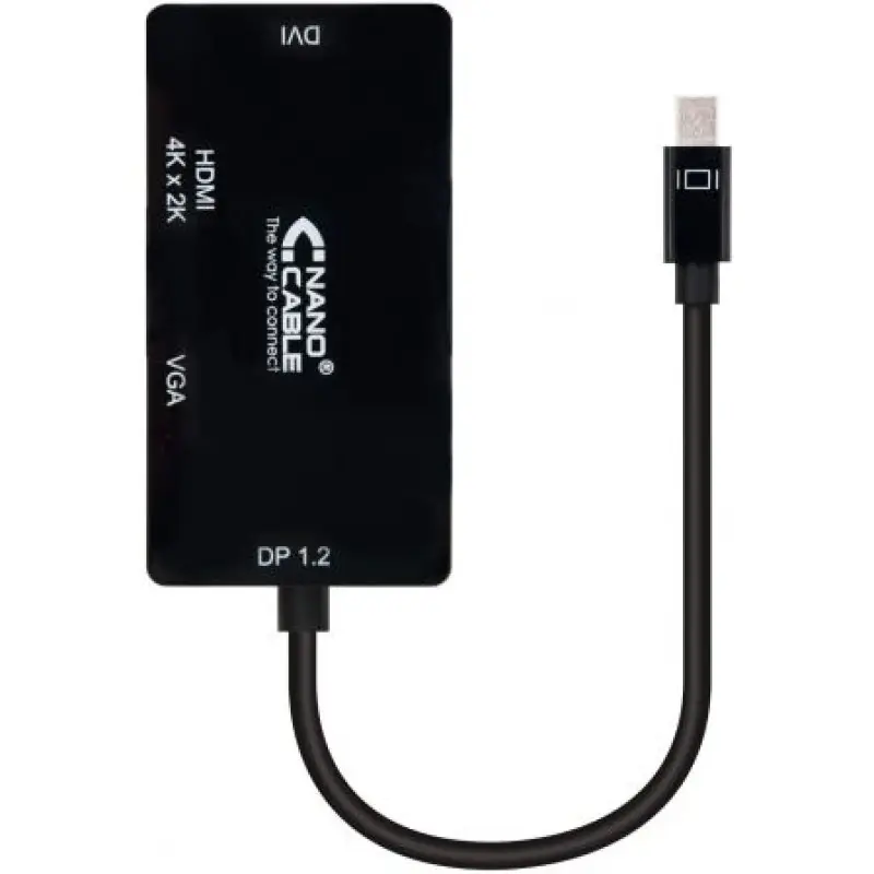 Cable Conversor Nanocable 10.16.3302-BK/ Mini Displayport Macho - VGA Hembra/ HDMI Hembra/ DVI Hembra Cable Conversor Nanocable 10.16.3302-BK/ Mini Displayport Macho - VGA Hembra/ HDMI Hembra/ DVI Hembra