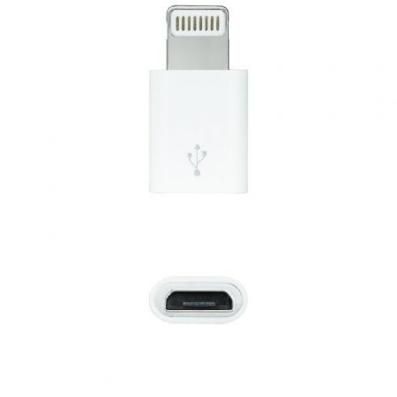 Adaptador Micro USB 2.0 Lightning Nanocable 10.10.4100/ Micro USB Hembra - Lightning Macho/ Blanco Adaptador Micro USB 2.0 Lightning Nanocable 10.10.4100/ Micro USB Hembra - Lightning Macho/ Blanco