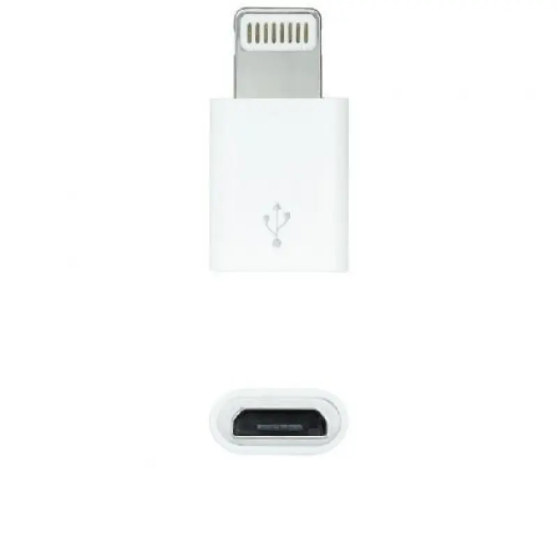 Adaptador Micro USB 2.0 Lightning Nanocable 10.10.4100/ Micro USB Hembra - Lightning Macho/ Blanco