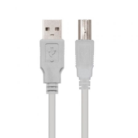 Cable USB 2.0 Impresora Nanocable 10.01.0102/ USB Tipo-B Macho - USB Macho/ 1m/ Beige Cable USB 2.0 Impresora Nanocable 10.01.0102/ USB Tipo-B Macho - USB Macho/ 1m/ Beige