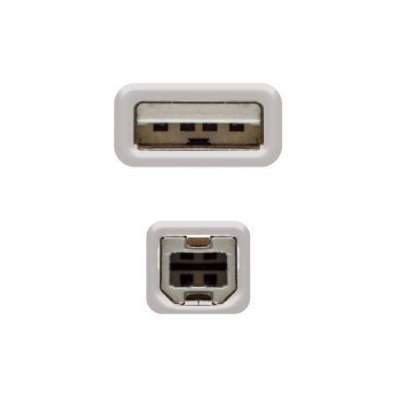 Cable USB 2.0 Impresora Nanocable 10.01.0102/ USB Tipo-B Macho - USB Macho/ 1m/ Beige Cable USB 2.0 Impresora Nanocable 10.01.0102/ USB Tipo-B Macho - USB Macho/ 1m/ Beige