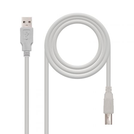 Cable USB 2.0 Impresora Nanocable 10.01.0102/ USB Tipo-B Macho - USB Macho/ 1m/ Beige Cable USB 2.0 Impresora Nanocable 10.01.0102/ USB Tipo-B Macho - USB Macho/ 1m/ Beige