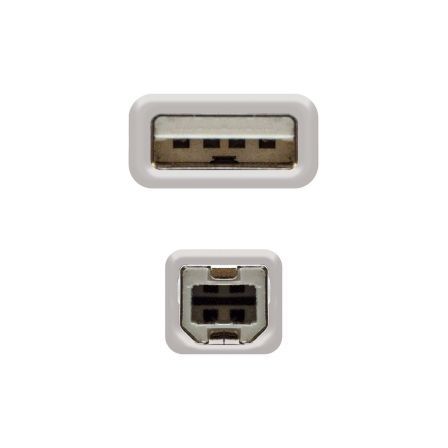 Cable USB 2.0 Impresora Nanocable 10.01.0104/ USB Tipo-B Macho - USB Macho/ 3m/ Beige Cable USB 2.0 Impresora Nanocable 10.01.0104/ USB Tipo-B Macho - USB Macho/ 3m/ Beige