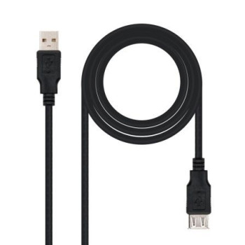 Cable Alargador USB 2.0 Nanocable 10.01.0202-BK/ USB Macho - USB Hembra/ 1m/ Negro Cable Alargador USB 2.0 Nanocable 10.01.0202-BK/ USB Macho - USB Hembra/ 1m/ Negro