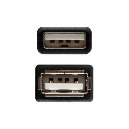 Cable Alargador USB 2.0 Nanocable 10.01.0202-BK/ USB Macho - USB Hembra/ 1m/ Negro Cable Alargador USB 2.0 Nanocable 10.01.0202-BK/ USB Macho - USB Hembra/ 1m/ Negro