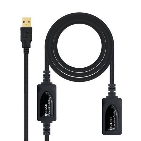 Cable Alargador USB 2.0 Nanocable 10.01.0212/ USB Macho - USB Hembra/ 10m/ Negro Cable Alargador USB 2.0 Nanocable 10.01.0212/ USB Macho - USB Hembra/ 10m/ Negro