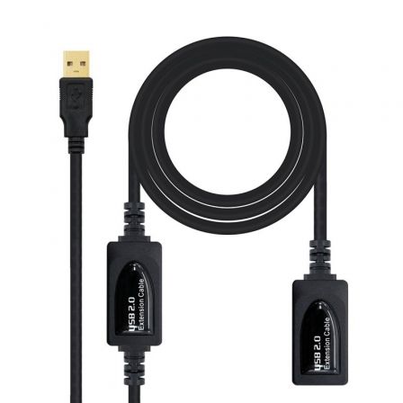 Cable Alargador USB 2.0 Nanocable 10.01.0213/ USB Macho - USB Hembra/ 15m/ Negro Cable Alargador USB 2.0 Nanocable 10.01.0213/ USB Macho - USB Hembra/ 15m/ Negro