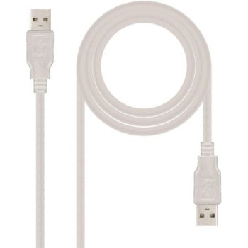Cable USB 2.0 Nanocable 10.01.0303/ USB Macho - USB Macho/ 2m/ Beige Cable USB 2.0 Nanocable 10.01.0303/ USB Macho - USB Macho/ 2m/ Beige