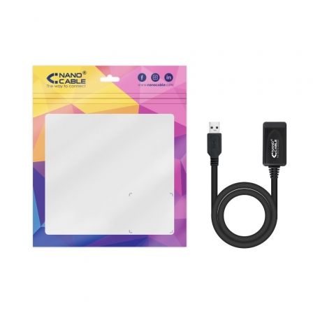 Cable Alargador USB 3.0 con Amplificador Nanocable 10.01.0311/ USB Macho - USB Hembra/ 5m/ Negro Cable Alargador USB 3.0 con Amplificador Nanocable 10.01.0311/ USB Macho - USB Hembra/ 5m/ Negro