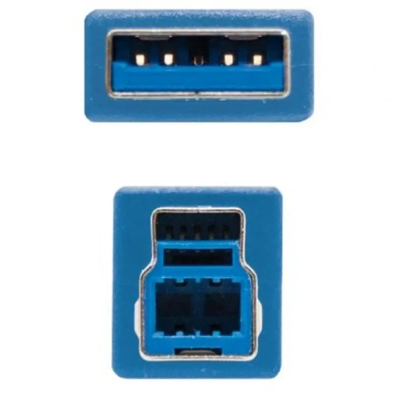 Cable USB 3.0 Impresora Nanocable 10.01.0802-BL/ USB Tipo-B Macho - USB Macho/ 2m/ Azul Cable USB 3.0 Impresora Nanocable 10.01.0802-BL/ USB Tipo-B Macho - USB Macho/ 2m/ Azul