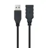 Cable Alargador USB 3.0 Nanocable 10.01.0901-BK/ USB Macho - USB Hembra/ 1m/ Negro