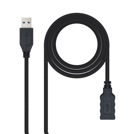 Cable Alargador USB 3.0 Nanocable 10.01.0902-BK/ USB Macho - USB Hembra/ 2m/ Negro Cable Alargador USB 3.0 Nanocable 10.01.0902-BK/ USB Macho - USB Hembra/ 2m/ Negro