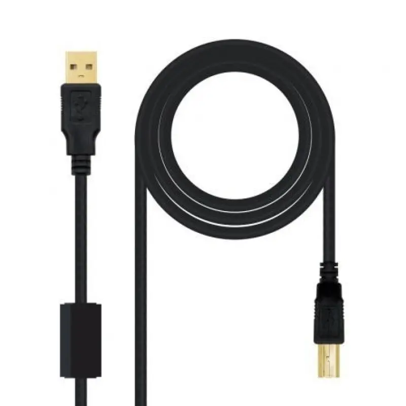 Cable USB 2.0 Impresora Nanocable 10.01.1203/ USB Tipo-B Macho - USB Macho/ 3m/ Negro Cable USB 2.0 Impresora Nanocable 10.01.1203/ USB Tipo-B Macho - USB Macho/ 3m/ Negro