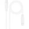 Cable USB 2.0 Tipo-C Nanocable 10.01.2301-W/ USB Tipo-C Macho - USB Tipo-C Macho/ 480Mbps/ 1m/ Blanco
