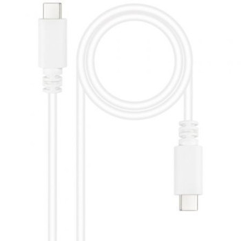 Cable USB 2.0 Tipo-C Nanocable 10.01.2301-W/ USB Tipo-C Macho - USB Tipo-C Macho/ 480Mbps/ 1m/ Blanco Cable USB 2.0 Tipo-C Nanocable 10.01.2301-W/ USB Tipo-C Macho - USB Tipo-C Macho/ 480Mbps/ 1m/ Blanco