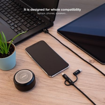 Cable USB 2.0 Nanocable 10.01.3200/ Lightning Macho - Micro USB Macho/ USB Tipo-C Macho/ 1m/ Negro Cable USB 2.0 Nanocable 10.01.3200/ Lightning Macho - Micro USB Macho/ USB Tipo-C Macho/ 1m/ Negro