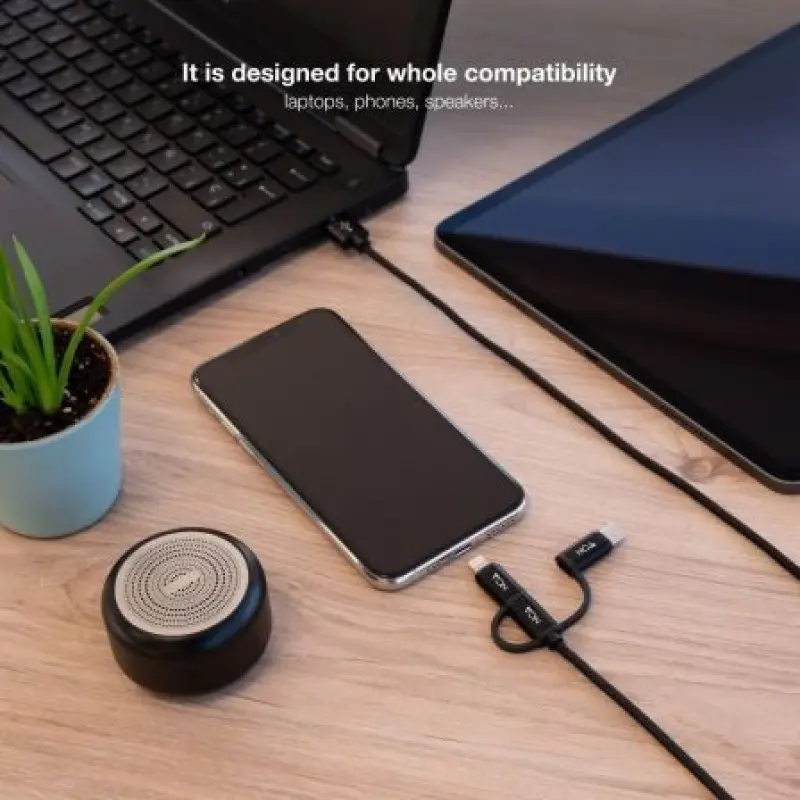 Cable USB 2.0 Nanocable 10.01.3200/ Lightning Macho - Micro USB Macho/ USB Tipo-C Macho/ 1m/ Negro Cable USB 2.0 Nanocable 10.01.3200/ Lightning Macho - Micro USB Macho/ USB Tipo-C Macho/ 1m/ Negro