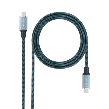 Cable USB 3.1 Tipo-C Nanocable 10.01.4101-L150-COMB/ USB Tipo-C Macho - USB Tipo-C Macho/ Hasta 100W/ 20Gbps/ 1.5m/ Gris y Negro Cable USB 3.1 Tipo-C Nanocable 10.01.4101-L150-COMB/ USB Tipo-C Macho - USB Tipo-C Macho/ Hasta 100W/ 20Gbps/ 1.5m/ Gris y Negro